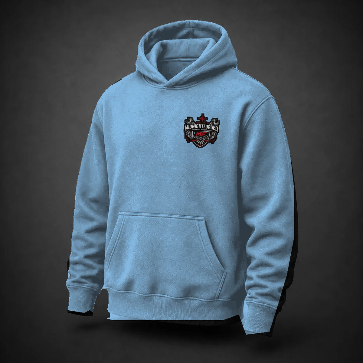 Midnight Forged Core Pullover Hoodie in Carolina Blue - front angle