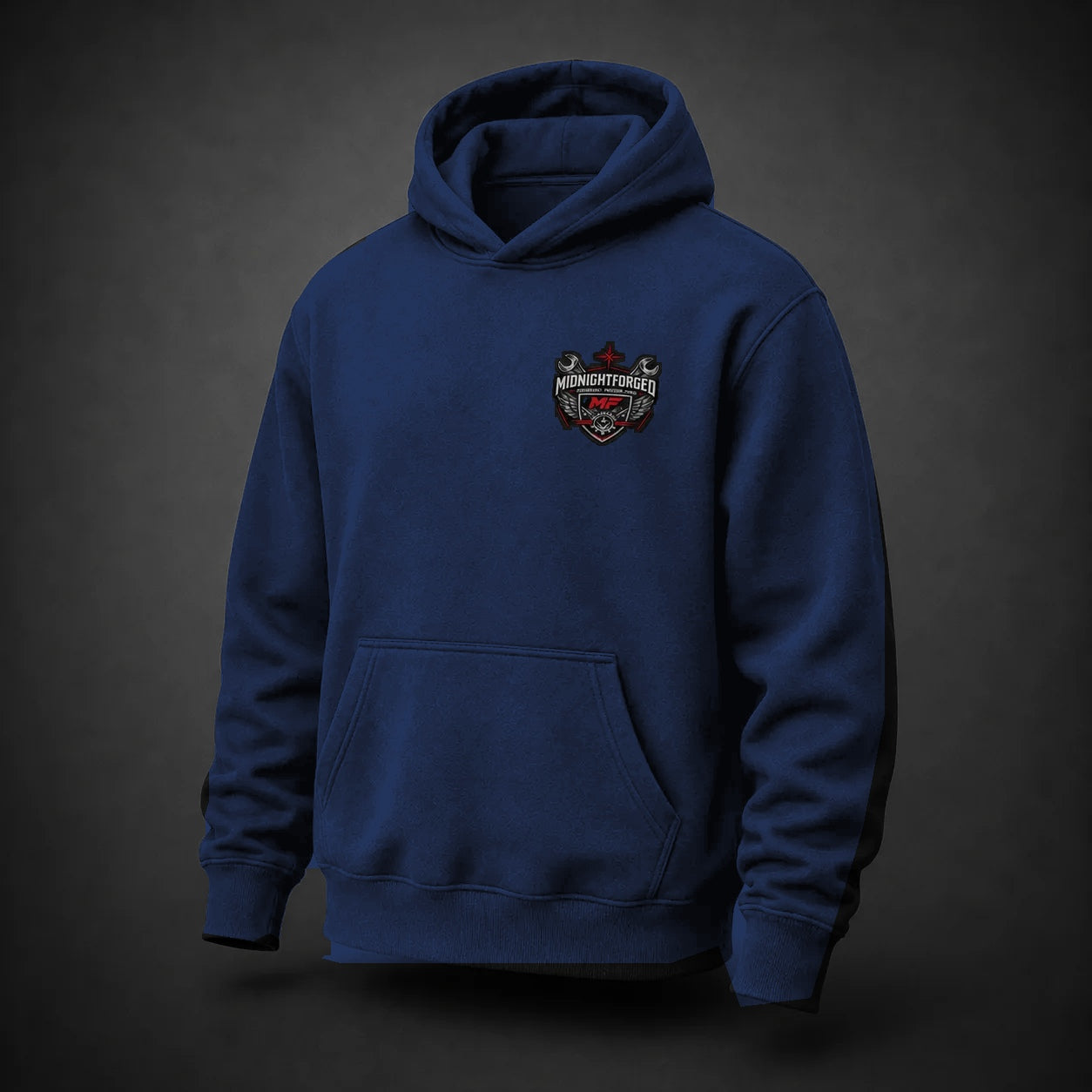 Midnight Forged Core Pullover Hoodie in Navy Blazer - front angle