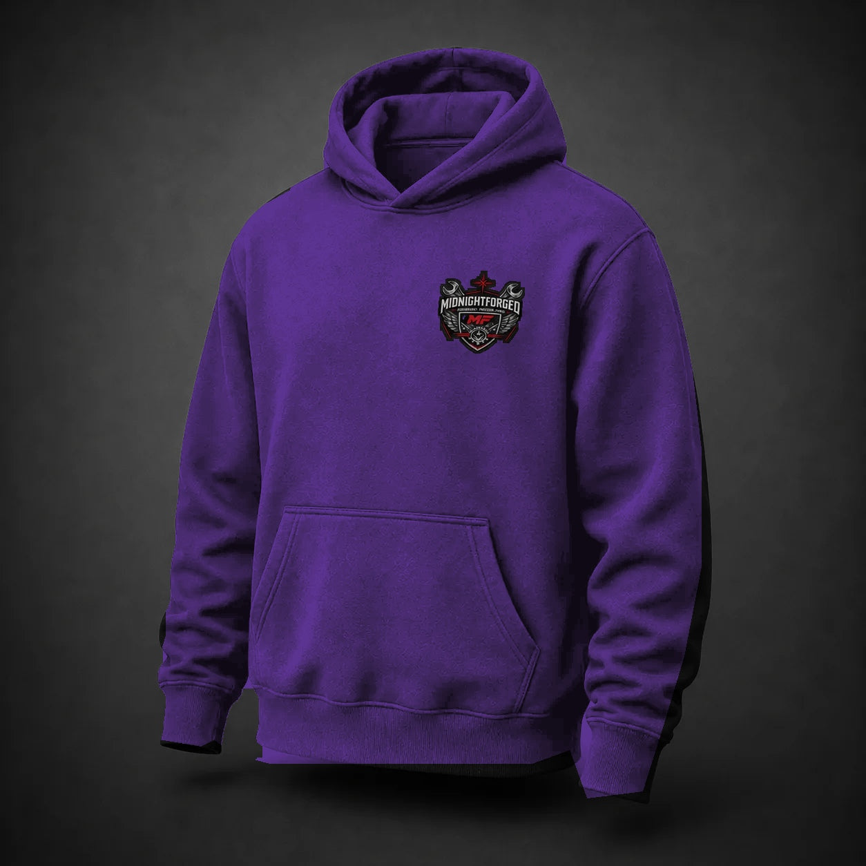 Midnight Forged Core Pullover Hoodie in Purple - front angle