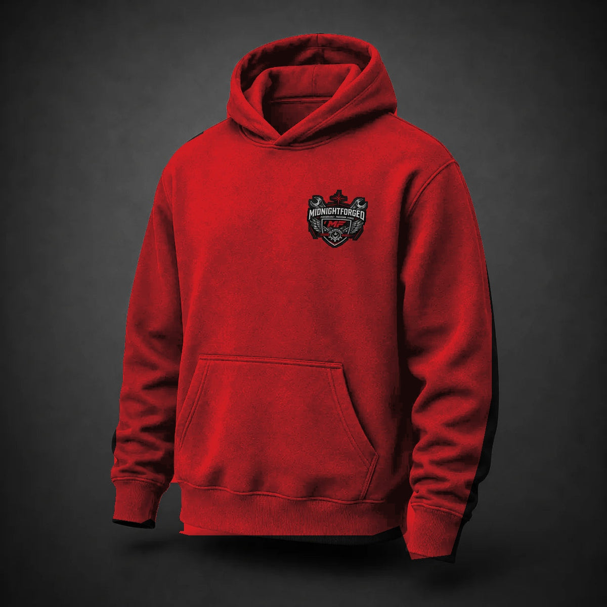 Midnight Forged Core Pullover Hoodie in Team Red - front angle