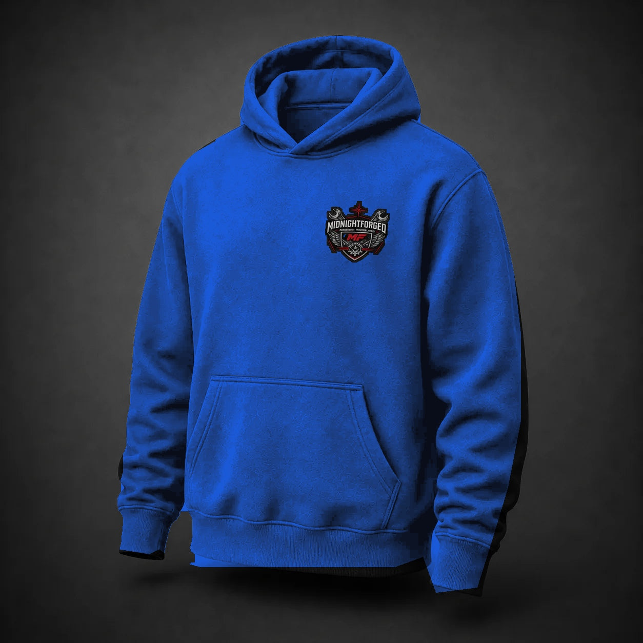 Midnight Forged Core Pullover Hoodie in Team Royal - front angle