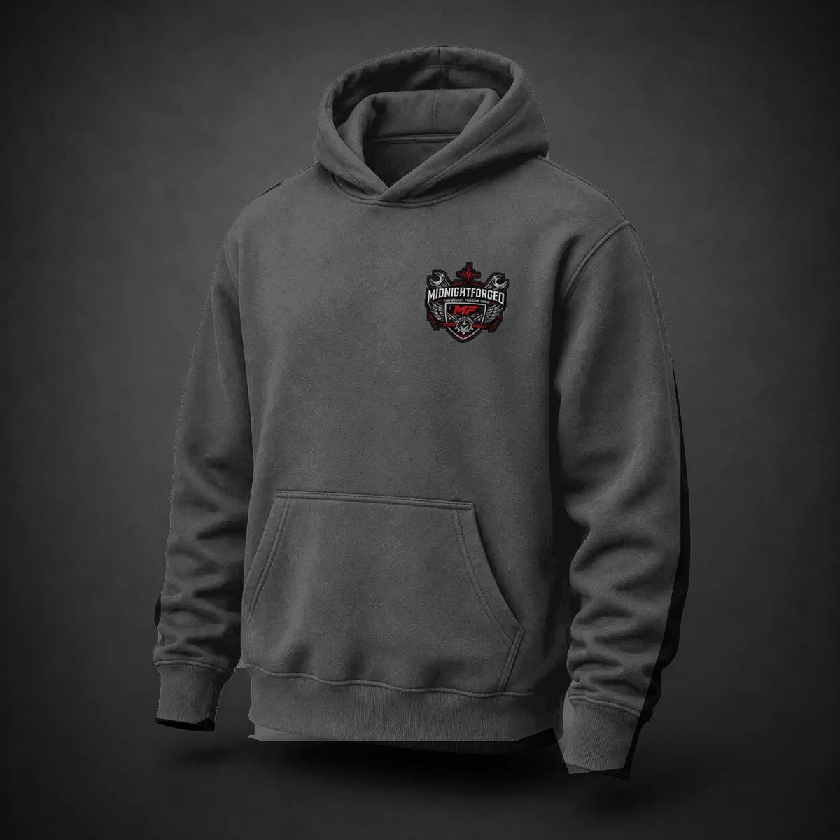 Midnight Forged Core Pullover Hoodie in Vintage Black - front angle