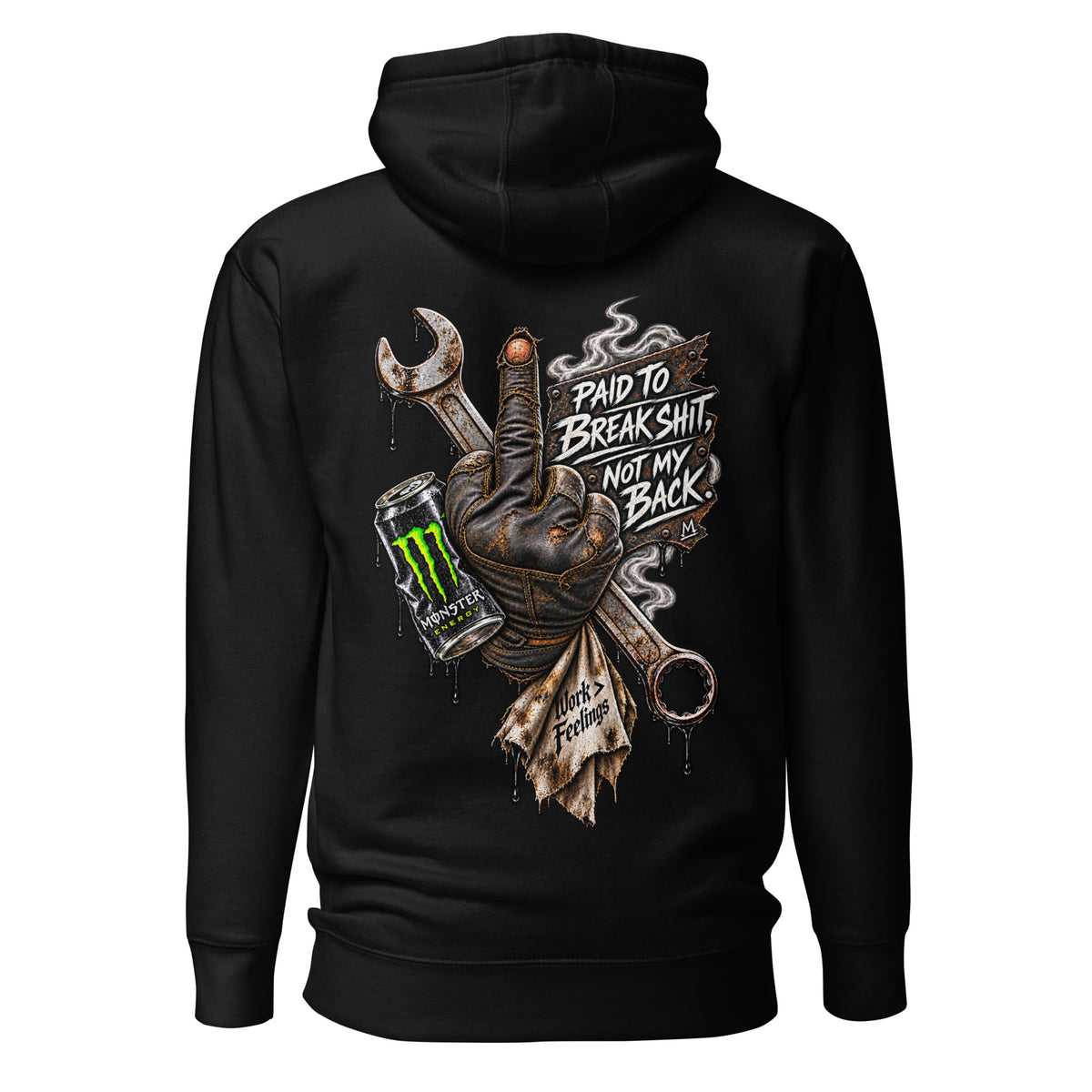 Midnight Forged Signature Pullover Hoodie in Black - back