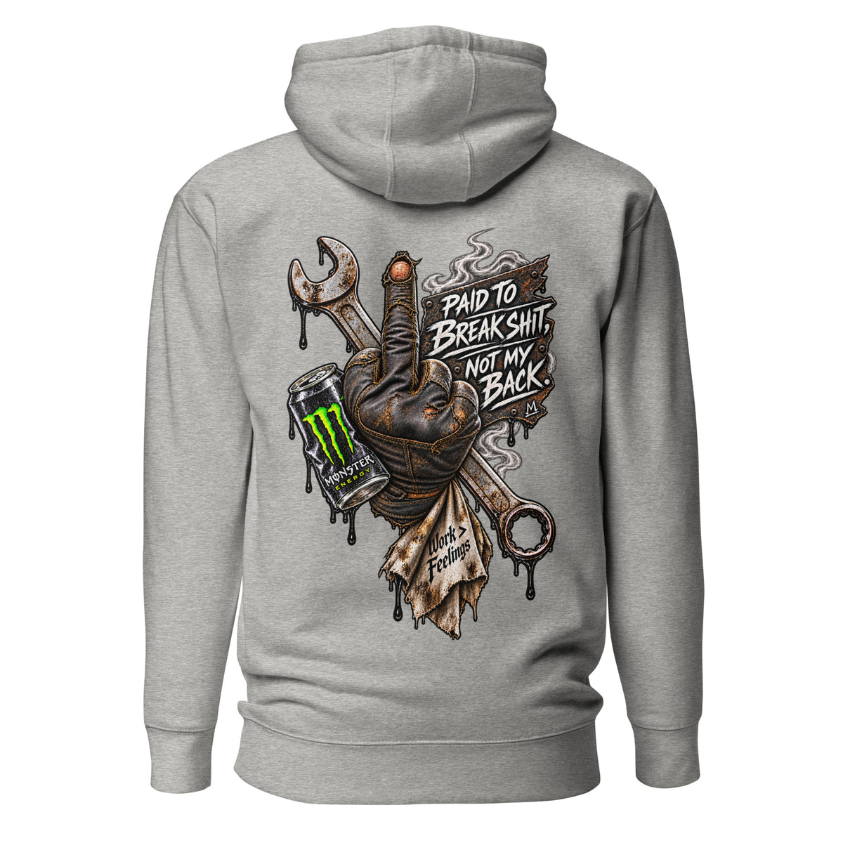 Midnight Forged Signature Pullover Hoodie in Carbon Grey - back