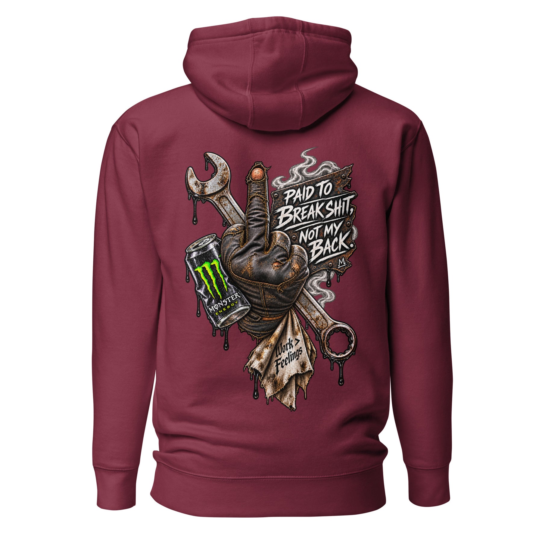 Midnight Forged Signature Pullover Hoodie in Maroon - back