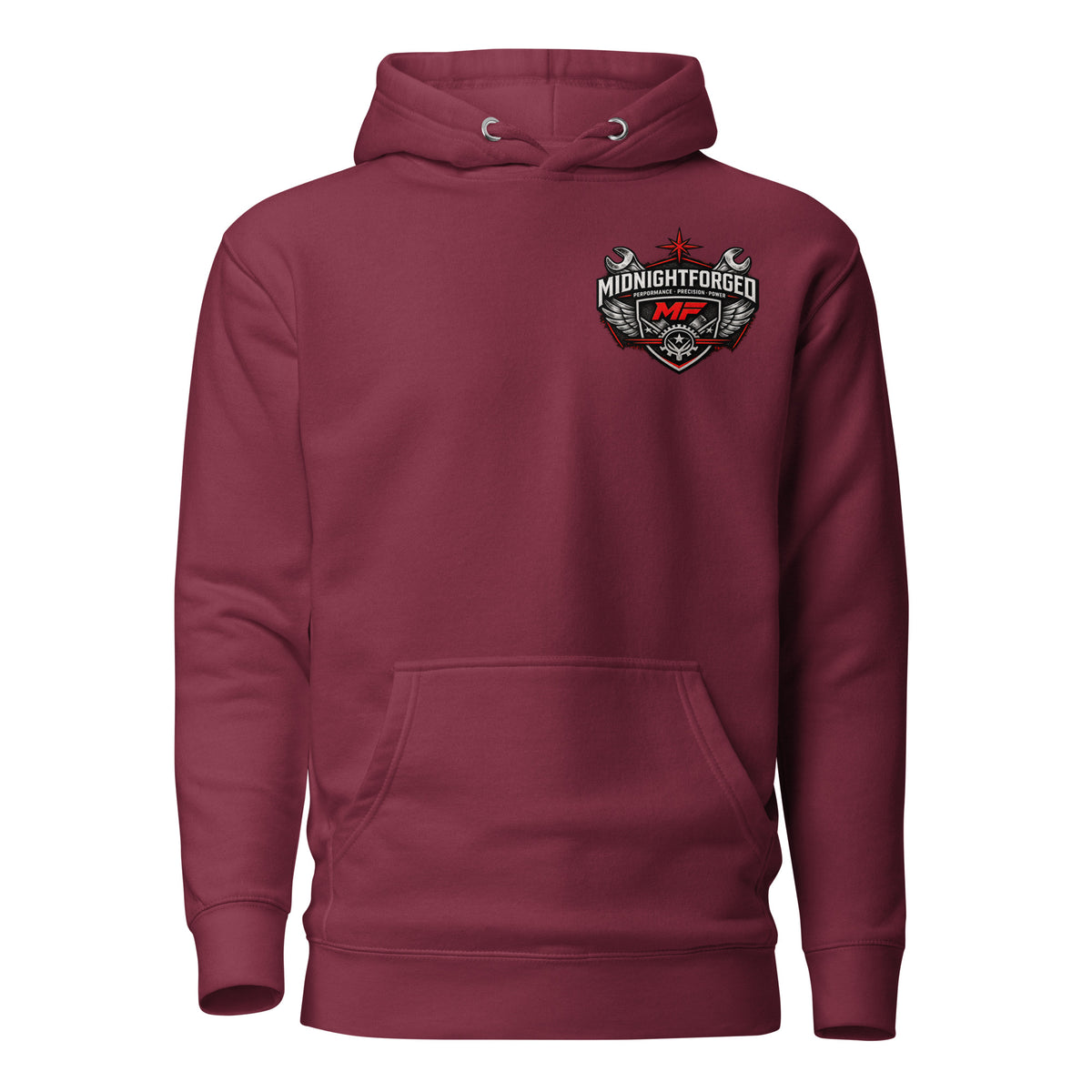 Midnight Forged Signature Pullover Hoodie in Maroon - front