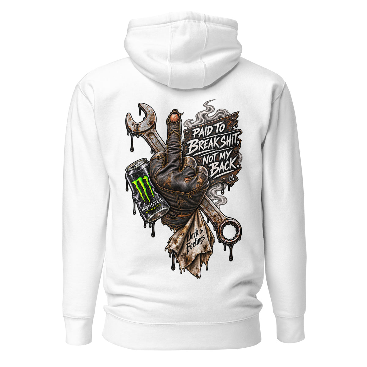 Midnight Forged Signature Pullover Hoodie in White - back