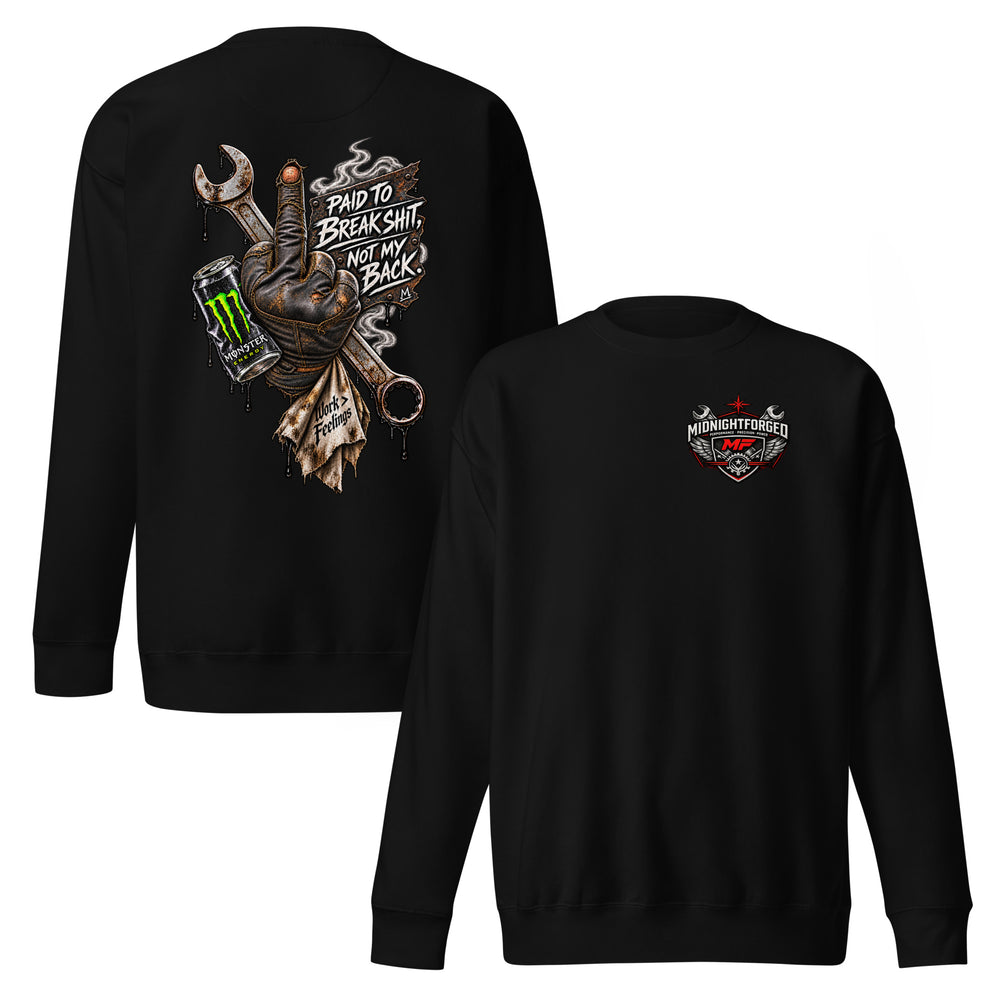 Midnight Forged Signature Crewneck in Black - front and back